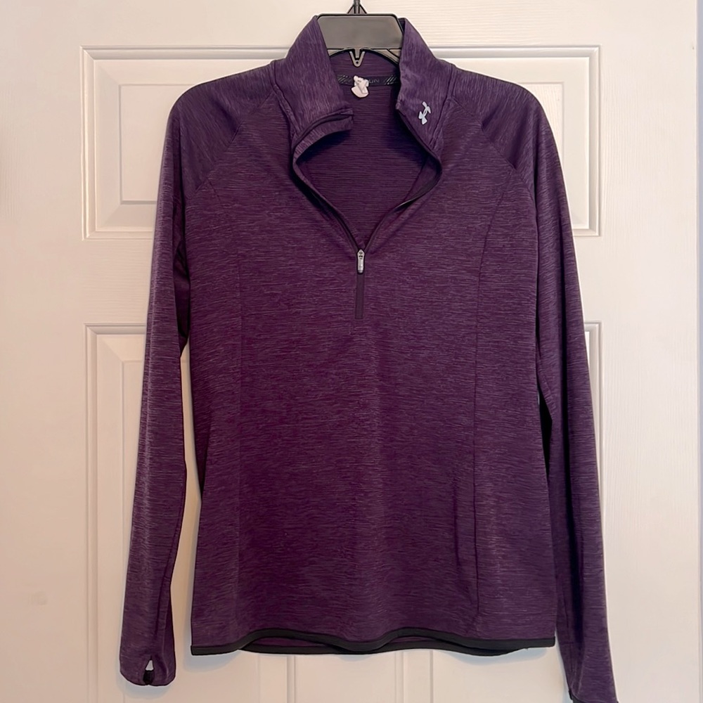 Under Amour 3/4 zip activewear pullover in purple size M